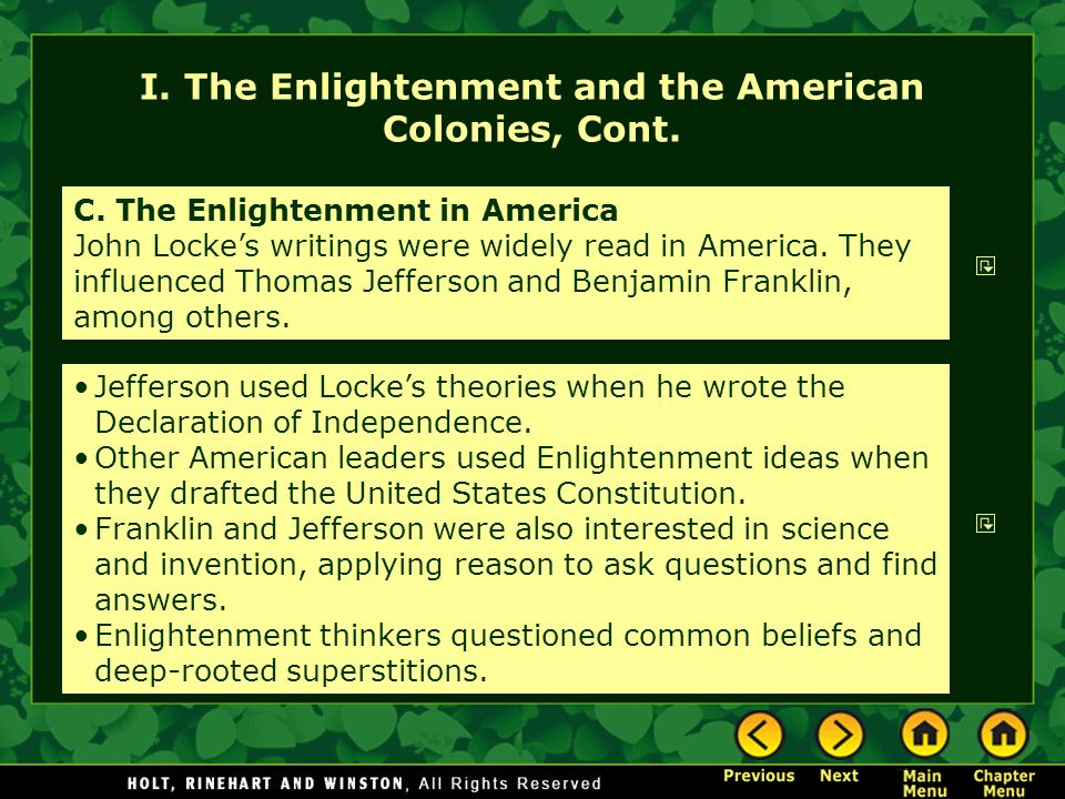 Benjamin franklins ideas and attitudes in the spirit of the enlightenment movement in america